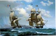 unknow artist Seascape, boats, ships and warships. 60 oil painting picture wholesale